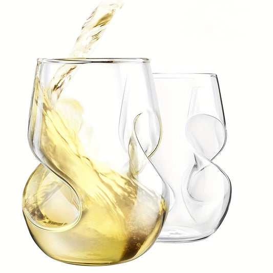 Borosilicate Drinking Glasses, Set of 2, 16 oz with Curved Silhouette