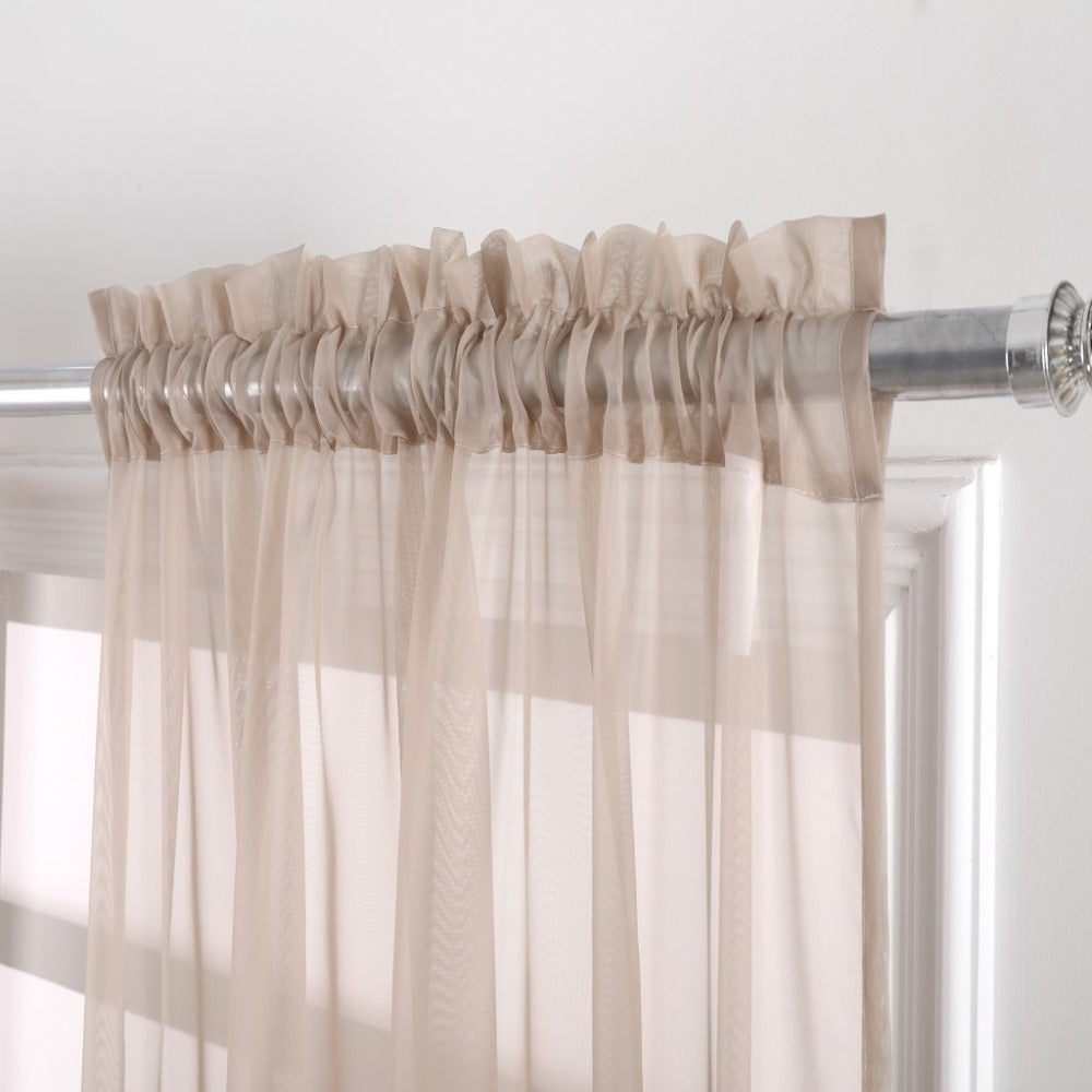 Sheer Curtains 2 Panels Rod Pocket – Light Filtering Privacy Window Drapes for Living Room Bedroom Modern Home Decor