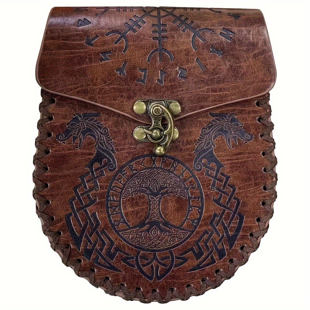 Viking Belt Pouch, Faux Leather Medieval Waist Bag for LARP, Renaissance Faire and Cosplay, 5 Styles