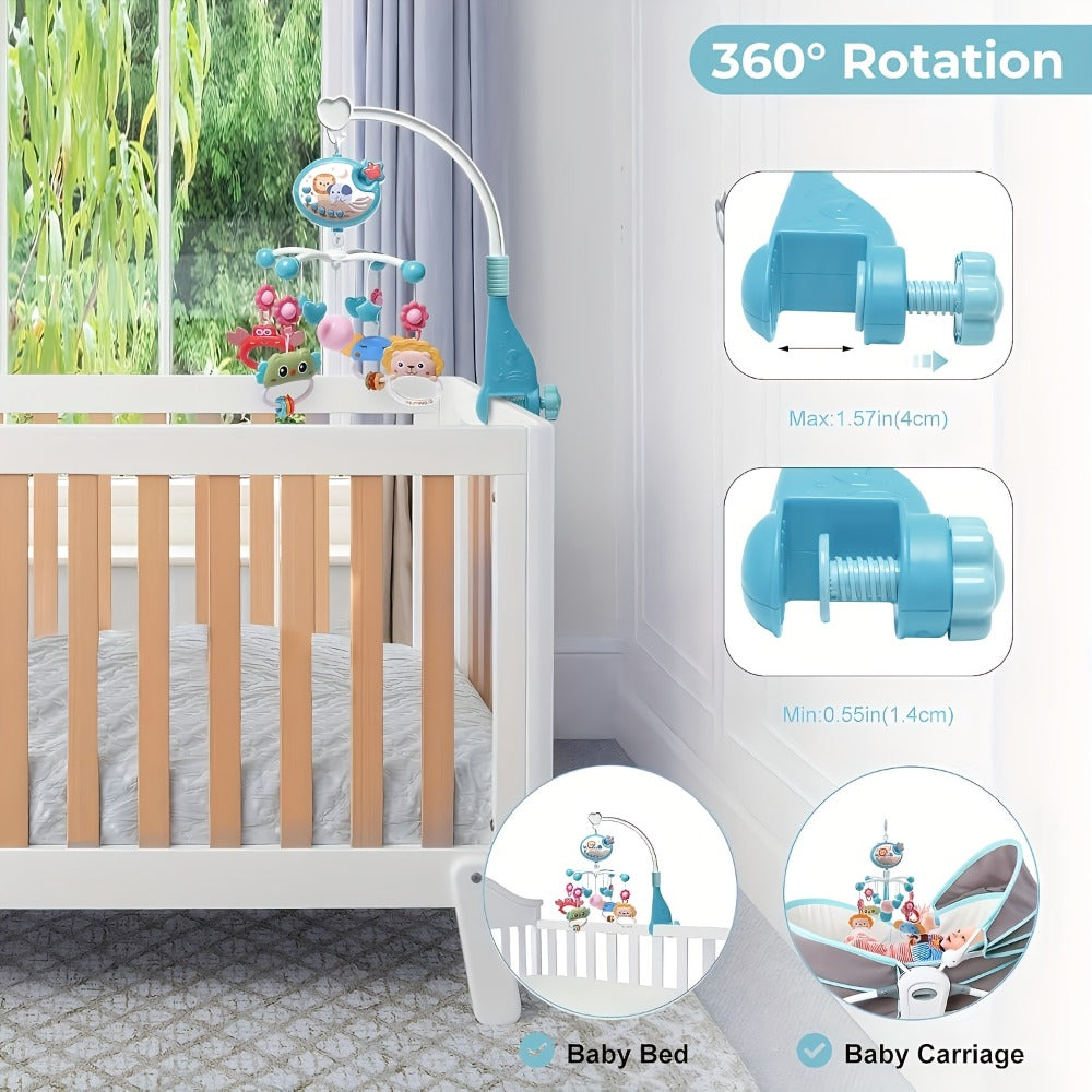 Baby Musical Crib Mobile with Music & Lights Projection – Take-Along Rattle & Music Box | Owl, Star & Penguin Styles | Newborn Infant Sleep Soother Gift for Boys & Girls