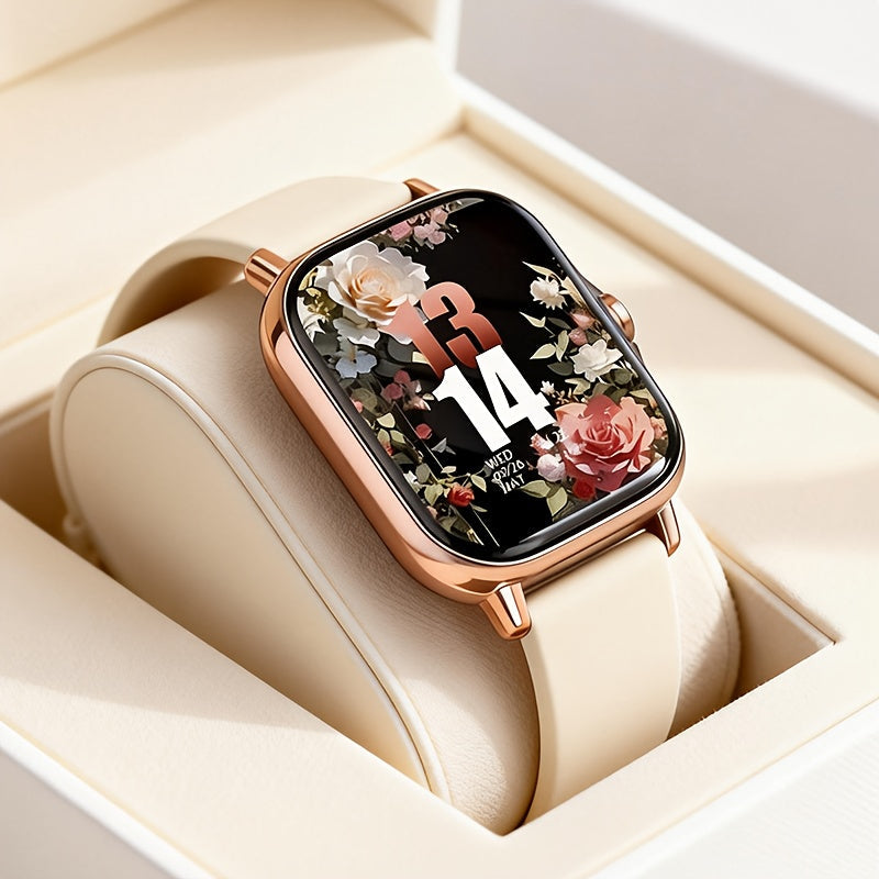 Smart Watch with Remote Photo Control & HD Voice Calling, Large Screen Unisex Smartwatch, Message Notifications, Multiple Sport Modes, Heart Rate Sleep Tracker, Compatible with iPhone & Android – Black Pink Silver Gold 5 Colors