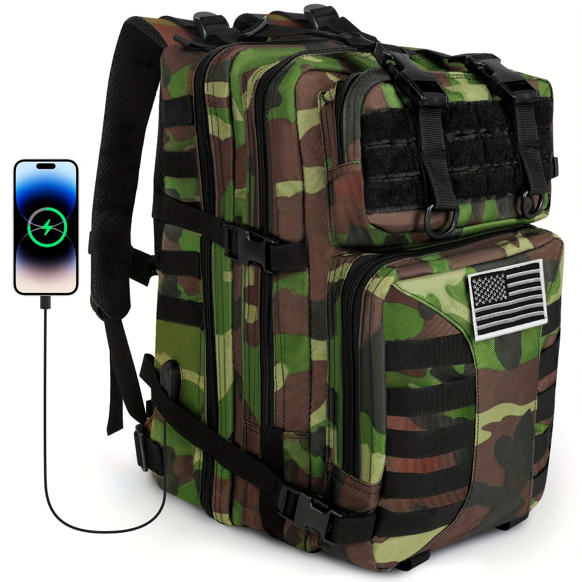 Tactical Military Backpack 50L – Large Capacity Molle Rucksack for Camping, Hiking, Hunting, Fishing & Travel, Unisex with Multiple Color Options
