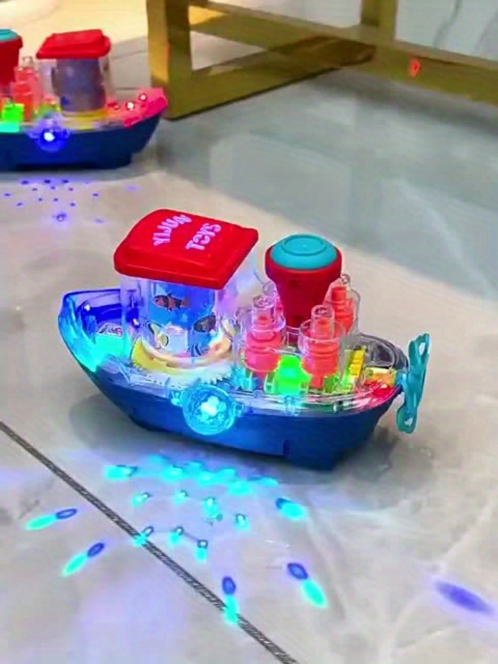 Interactive Sensory Boat Toy for Toddlers 2+ – Underwater Ocean Theme with Fish & Coral, Rotating Scroll Screen & Music, Educational Sensory Stimulation Play Toy for Boys & Girls, Birthday Gift