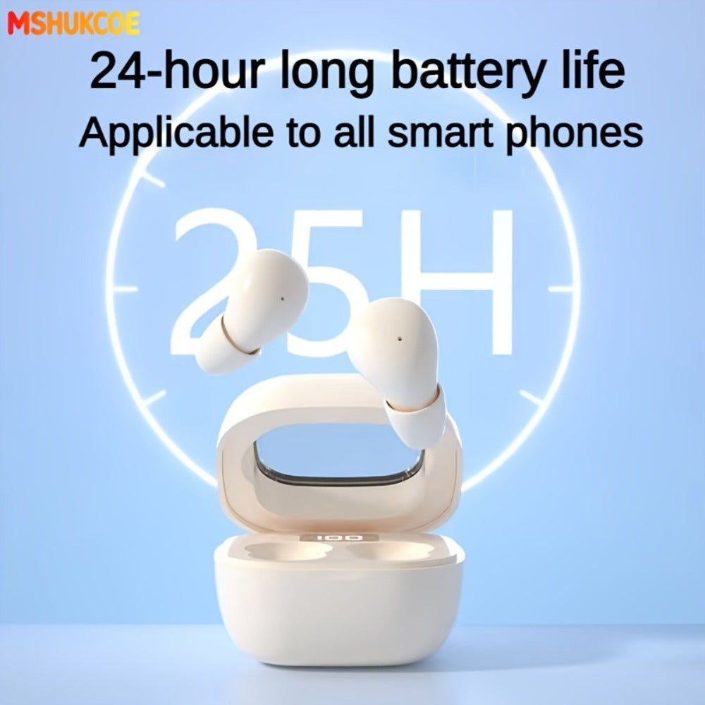 MSHUKCOE Ultra Thin Sleep Earbuds Low Latency Sleep Game Mode, Dual Noise Reduction 6D Bass HiFi Invisible In-Ear Wireless Earphones Ultra Long Battery Life, Birthday Gift