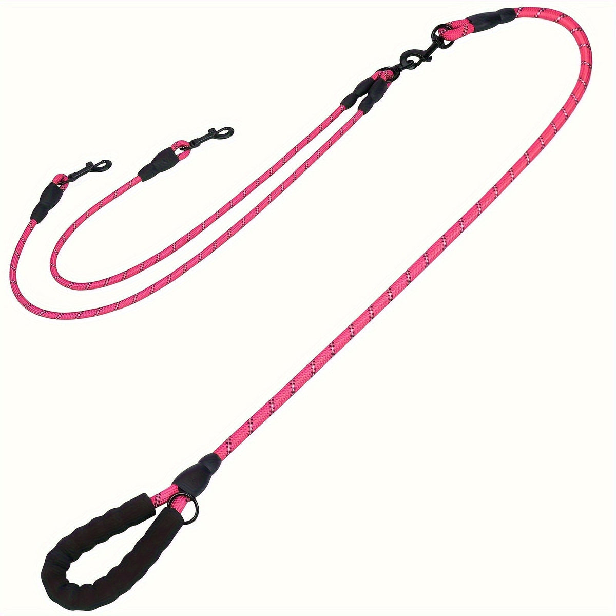 Dual Dog Leash – 360° Tangle-Free Double Dog Walking Leash with Reflective Nylon, Shock-Absorbing & Ergonomic Handle | 78 Inch | 6 Colors