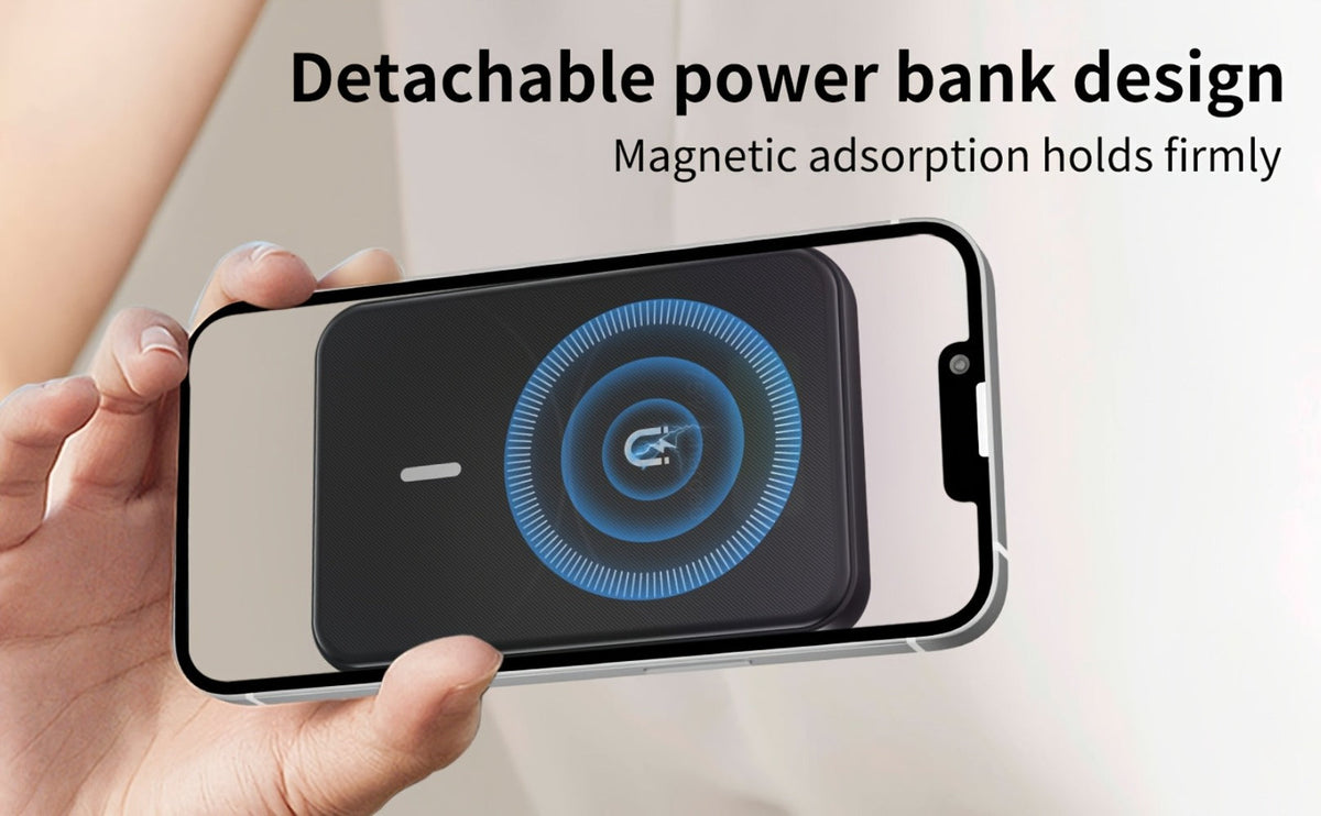 3-in-1 Wireless Charging Power Bank 15W for iPhone 17 16 15 14 13 12 Pro Max, Apple Watch Ultra Series 10 9 8 7 6 5 SE & AirPods 4 3 2 Pro – Portable Magnetic No-Outlet Travel Charger, White & Black
