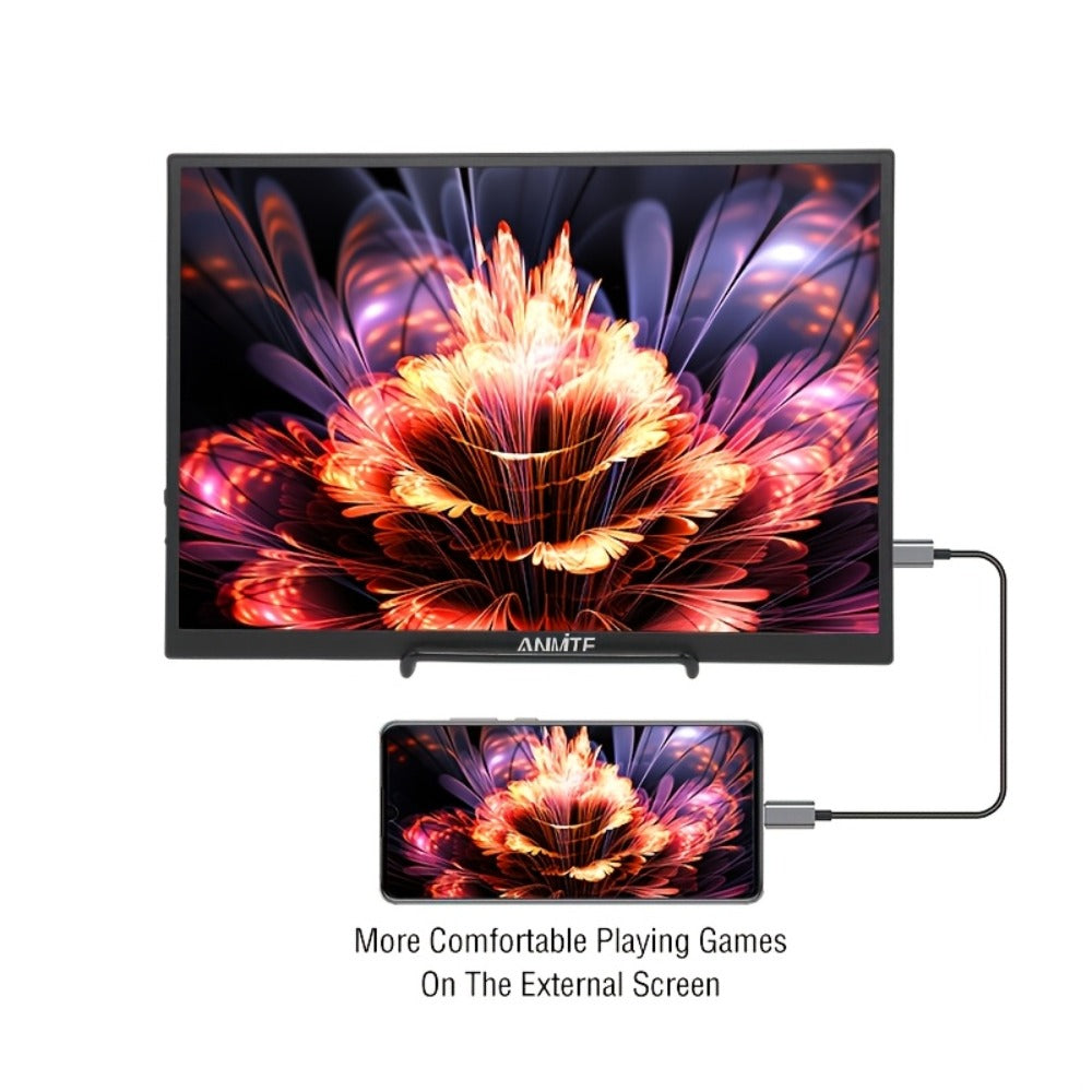 Anmite 10.5" IPS Portable Monitor 1280P 100% sRGB USB-C, Laptop Second Screen Gaming Extension Display for Mac PS4 PS5 Raspberry Pi Switch Steam Deck, Ultra-Slim Travel Monitor