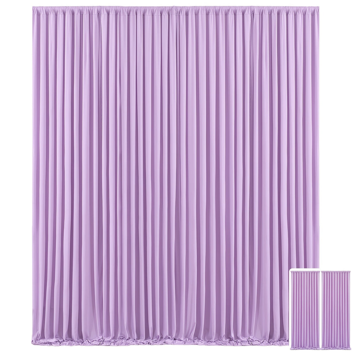 Draped Backdrop Curtains 2-Pack 10x10ft – Luxe Soft Non-Transparent Wrinkle-Free Fabric with Pole Pocket for Wedding, Birthday, Bridal Shower, Graduation, Prom & Holiday Party Decoration