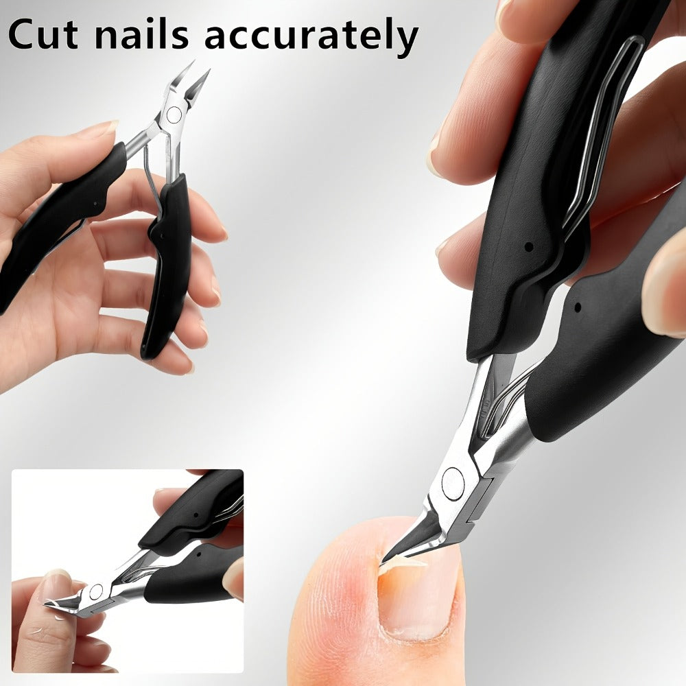 Manicure Pedicure Set 9 Piece Stainless Steel Nail Care Kit Professional Nail Clippers Nail File Cuticle Scissors for Ingrown Thick Toenails Men Women Seniors