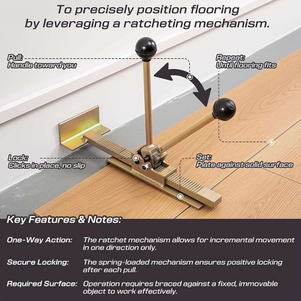 Hardwood Flooring Jack & Positioning Tool for Installing & Straightening Hardwood Floors – Professional Floor Installation Tool for Tongue & Groove, Laminate & Engineered Wood Flooring