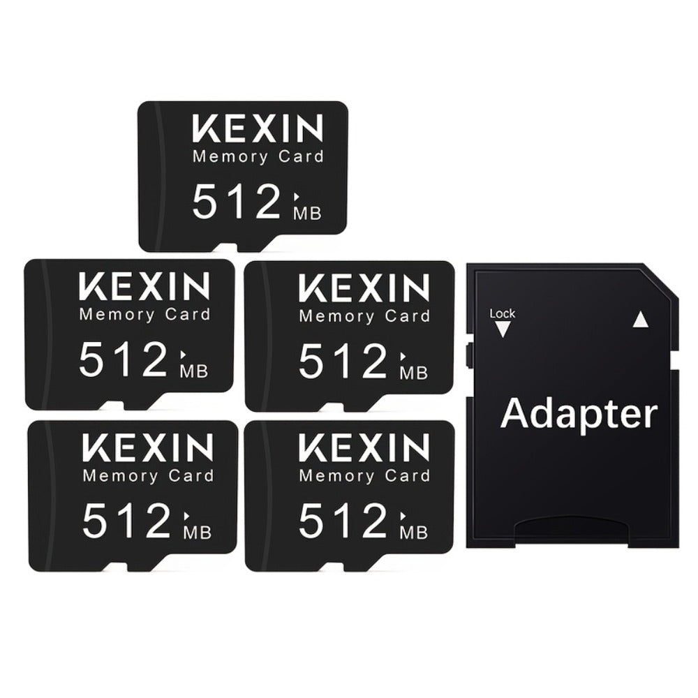 5-Pack TF Micro SD Card 128MB 256MB 512MB High-Speed Flash Memory Cards for Smartphone Tablet Camera PC Car Audio Game Console – Durable Multi-Device Storage with Adapter