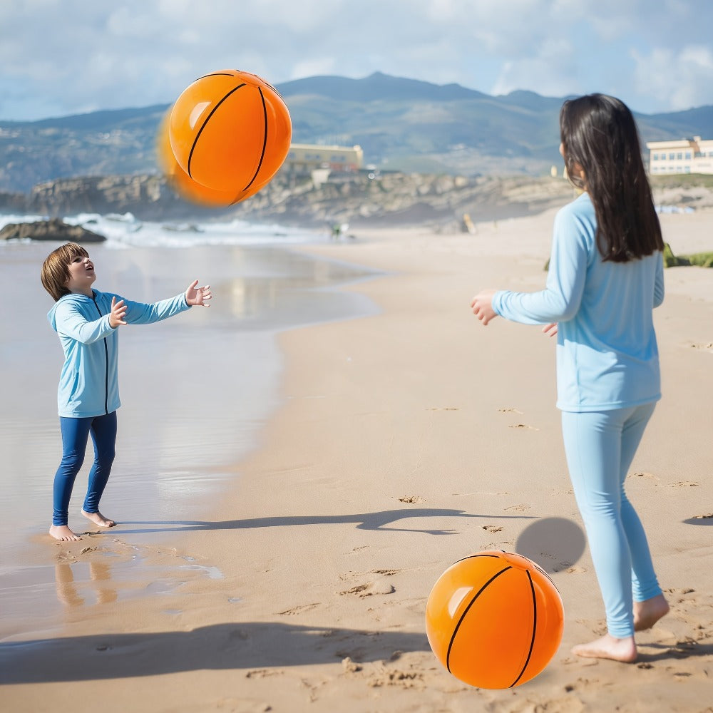 Inflatable Basketball Beach Balls, 8-Pack of 12-Inch Party and Pool Favors
