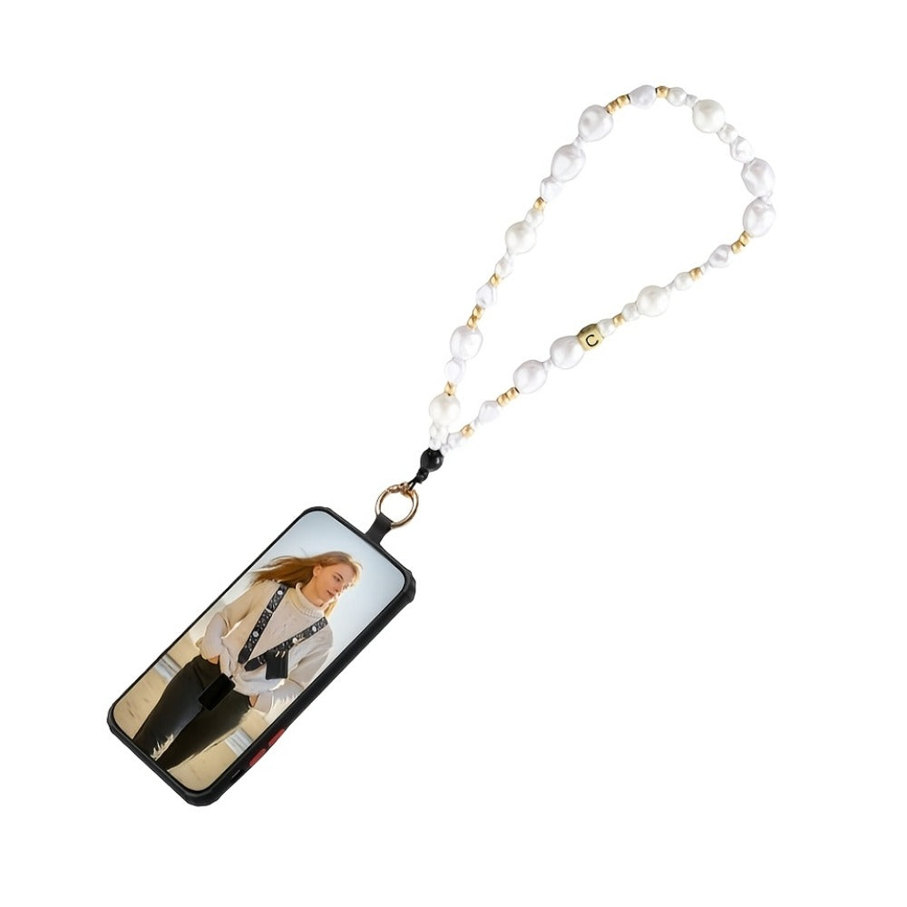 Phone Lanyard Crossbody Strap with Zipper Pouch & Beaded Charm Adjustable Hands-Free Cell Phone Shoulder Strap – Universal Fit for Most Smartphones Women Teens Travel Daily
