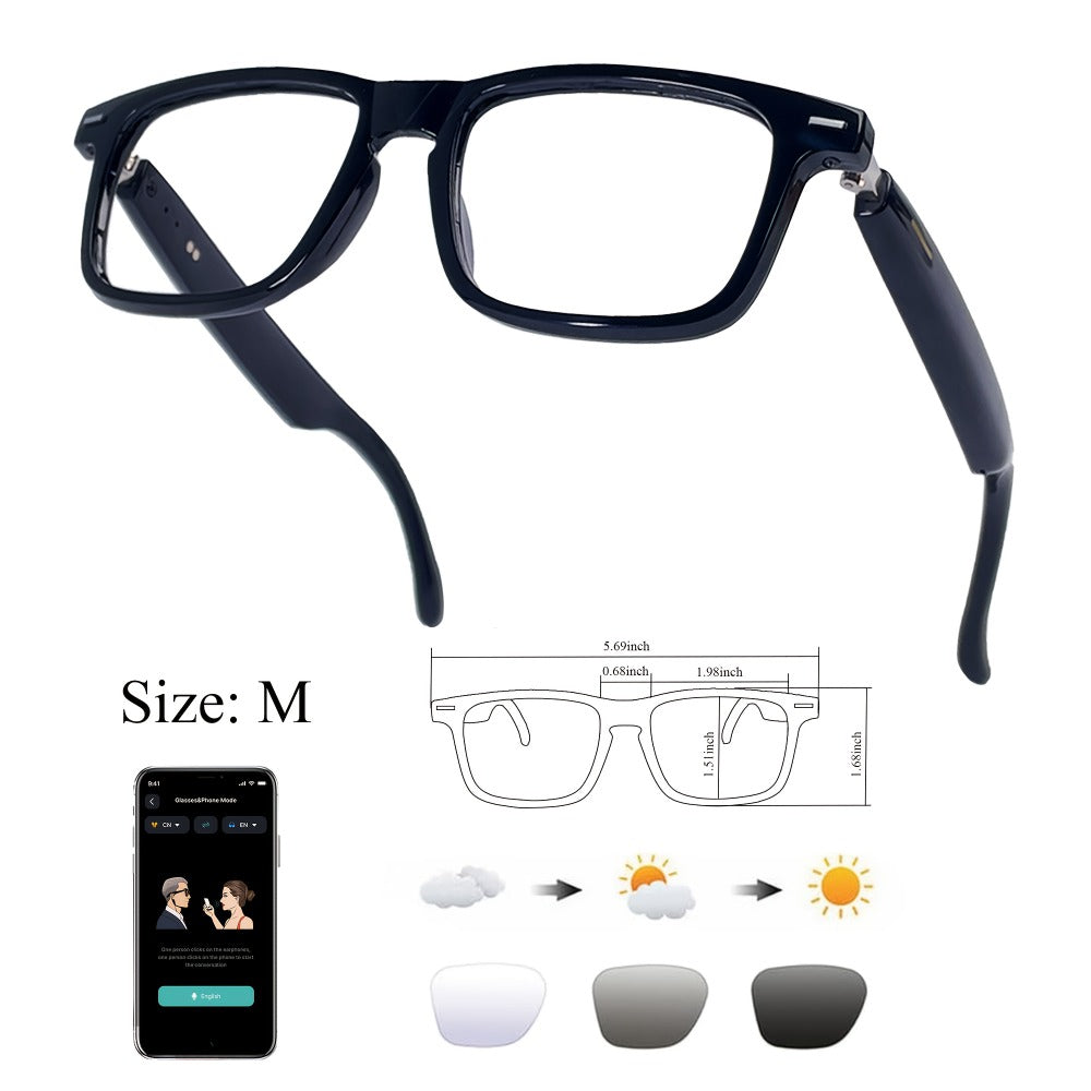 AI Smart Glasses with Real-Time Translation for 160+ Languages, ChatGPT Voice Assistant, HD Calls & Hi-Fi Music – Open-Ear Audio Glasses for Men & Women