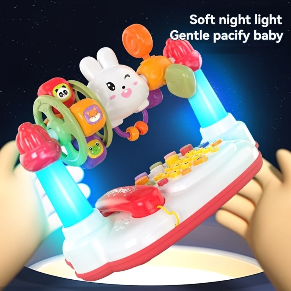 Rabbit Story Machine Toy for Kids with Piano Music & LED Lights – Multifunctional Educational Phone Toy, Storytelling Sensory Toy for Toddlers, Easter Birthday Christmas Halloween Gift for Boys & Girls