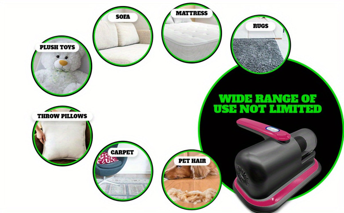 Cordless Mattress Vacuum Cleaner with Ultrasonic Heating & HEPA Filtration – Portable Bed Vacuum for Dust Mites, Pet Hair, Sofas, Upholstery & Carpets