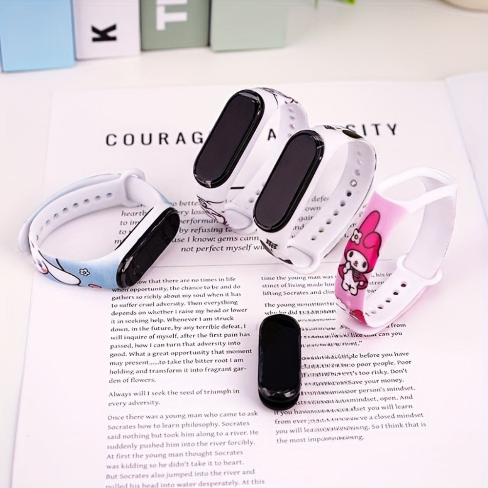 Kids Electronic Watch Set, 10 Pieces with Kuromi and My Melody Designs