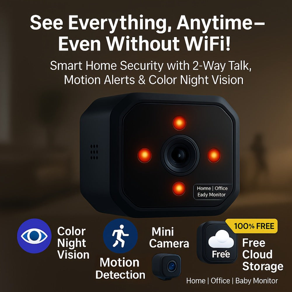 Wireless Security Camera Rechargeable Battery, No WiFi No Internet AP Hotspot, IR Night Vision, Two-Way Audio, Motion Detection Alerts, Indoor Outdoor Portable Surveillance – Home Pet Baby Monitor