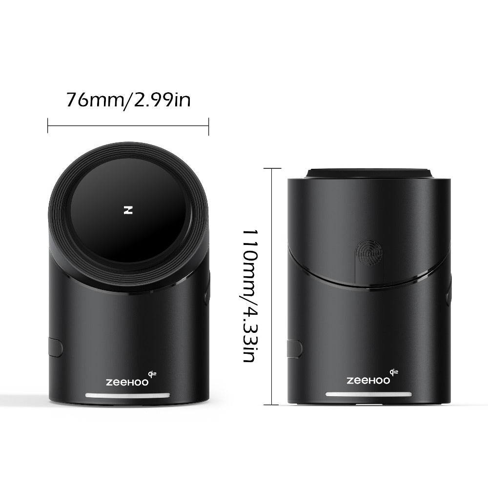Qi2 3-in-1 Wireless Charging Station 15W ZEEHOO CylinTrick-R Cylindrical Rotating Magnetic Stand Hidden Pop-Up Charger Touch Activated for iPhone 17 16 15 14 13 12 Pro Max, Apple Watch Ultra Series 10 9 8 7 SE, AirPods 4 3 2 Pro – White Black