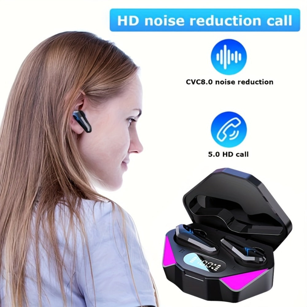 3-Pack TWS Wireless Earbuds Set Bluetooth 5.4 Noise Canceling Microphone LED Display Touch Control Gift for Women Music Lovers Compatible iOS Android iPhone