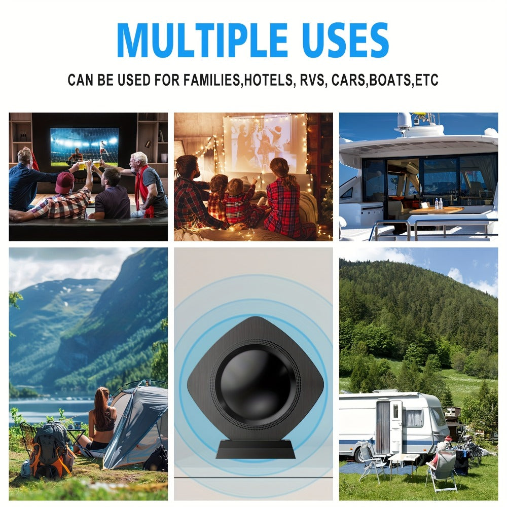 360° Omnidirectional Indoor TV Antenna 200 Mile Range – Amplified Digital HDTV, Ultra-Thin Flat Design, 4K 1080p HD, Smart TV RV Travel Compatible, Long Coaxial Cable Included