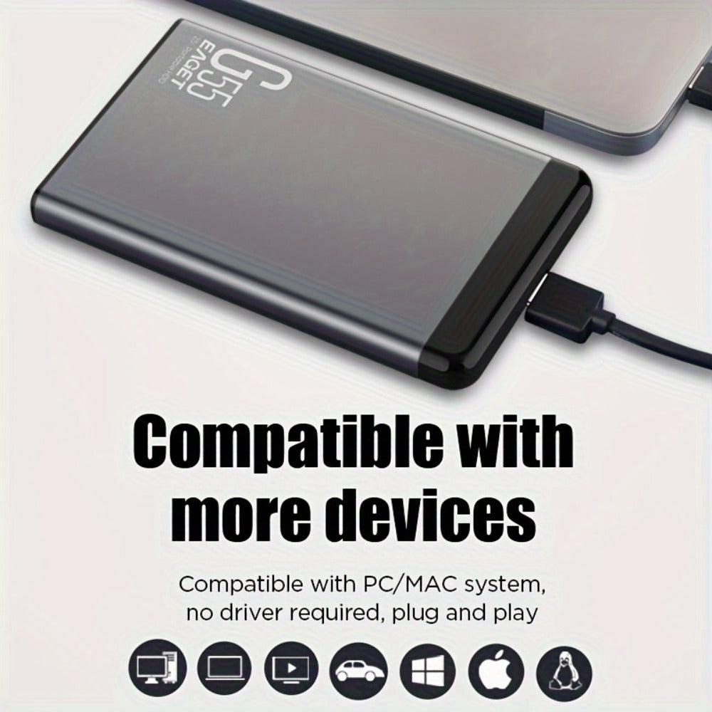 500GB Portable External Hard Drive USB 3.0 Metal Enclosure HDD High-Speed Mobile Backup Storage Plug & Play for PC Mac MacBook PS4 PS5 Xbox Smart TV – EAGET G55 Compact Durable Design