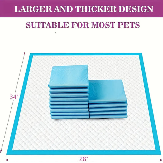 Disposable Dog Pee Pads with 6-Layer Construction, 23 × 23 or 34 × 28 Inches
