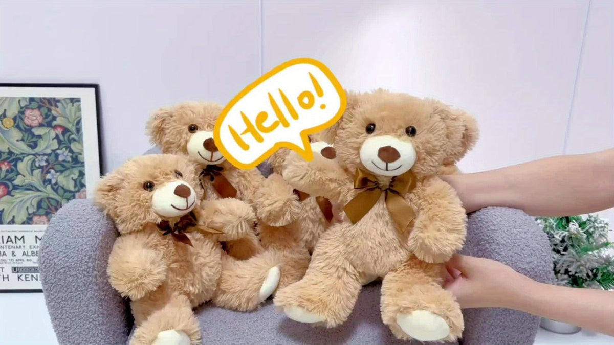8-Pack Teddy Bears, 11-Inch Soft Plush in Dark Brown or Khaki