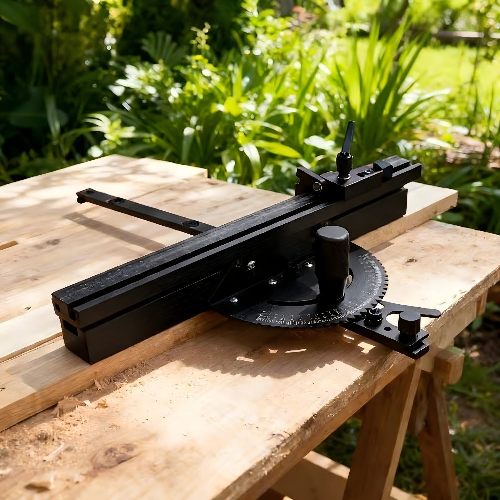 400mm Woodworking Angle Gauge with Adjustable Fence & Guide Rail – Precision Miter Measuring Tool Compatible with 30mm & 45mm T-Track for Table Saw Router