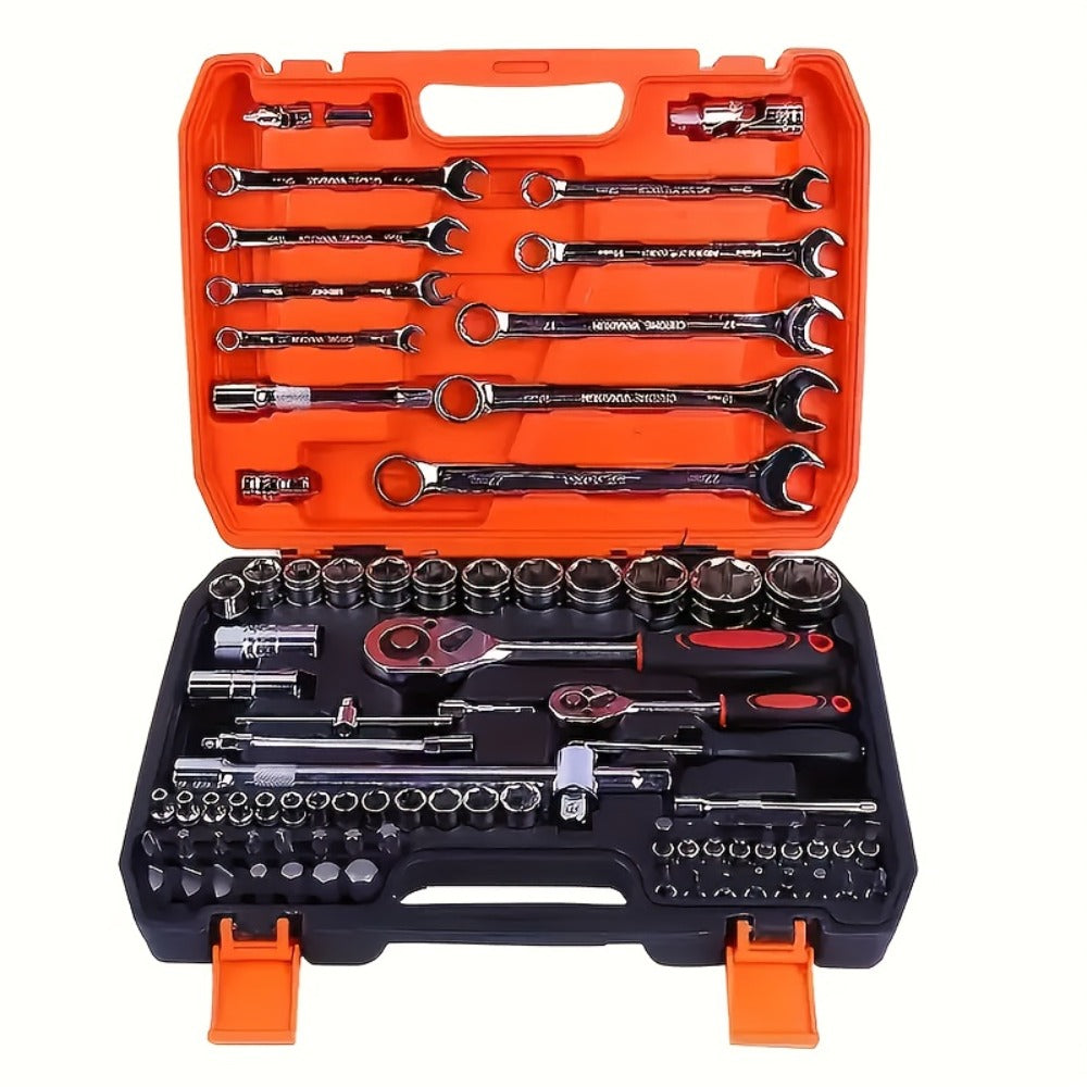 Premium Stainless Steel Repair Tool Kit 55/82/94/121PCS – Complete Automotive & Home Repair Set | Multi-Function Hand Tools | No Charging Required | Easy to Use | Perfect Gift for Men