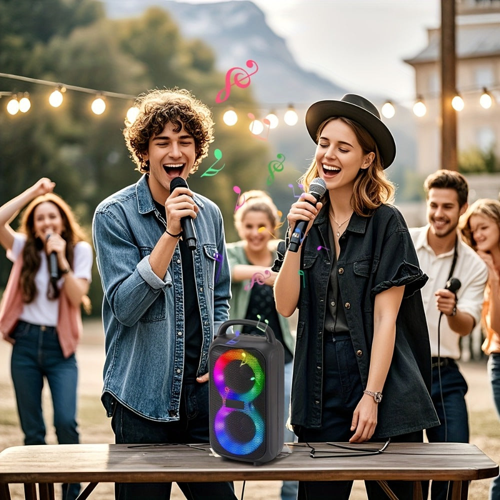 Portable Bluetooth Boom Box Speaker with Dual Subwoofer Heavy Bass, 2500W Stereo Sound System, FM Radio, Wireless, Type-C Charging, for Home Outdoor Parties Smartphones Tablets