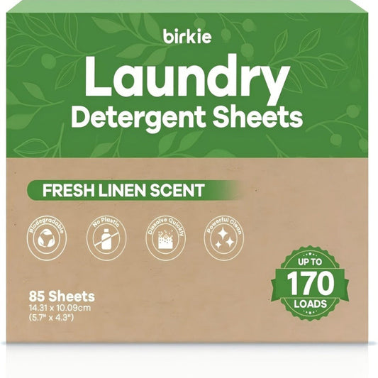 Laundry Detergent Sheets with Fresh Linen Scent, Liquid-Free Format and Quantity Options