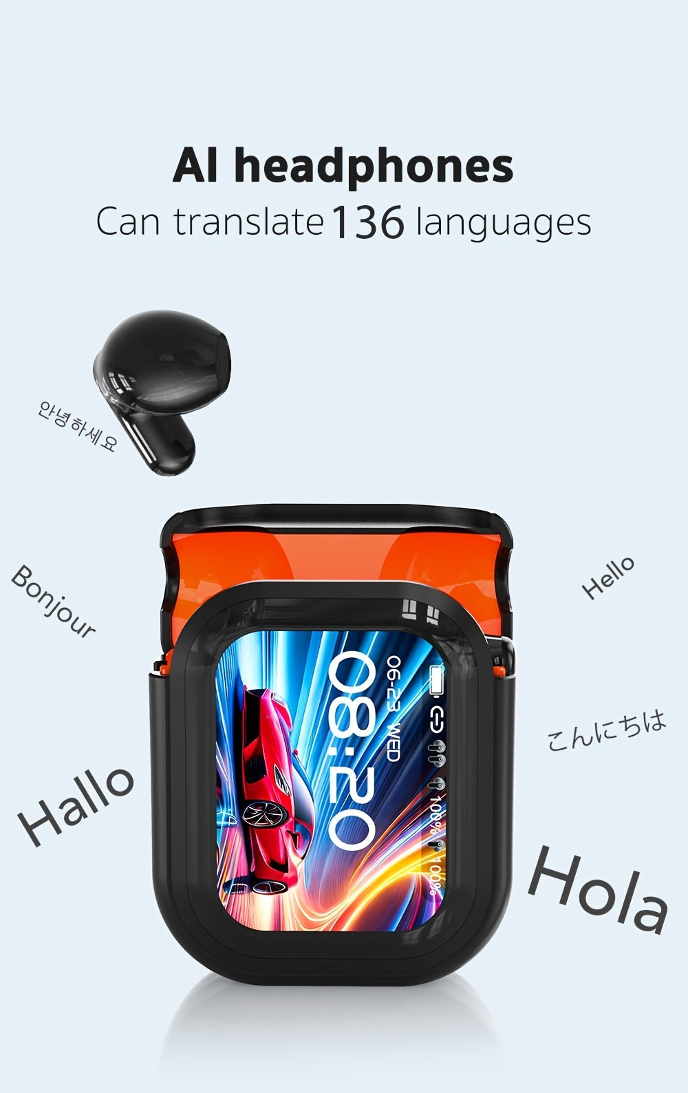 AI Translation Earbuds 136 Languages Real-Time Bidirectional Translation LDAC HD Sound True Wireless Bluetooth for Business Travel Meetings International Use