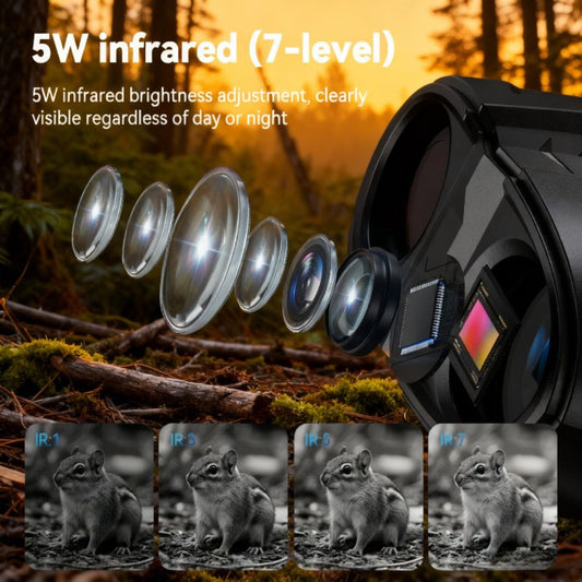 Night Vision Binoculars with 1080p Recording, 5W IR & 3-Inch IPS Screen, Black