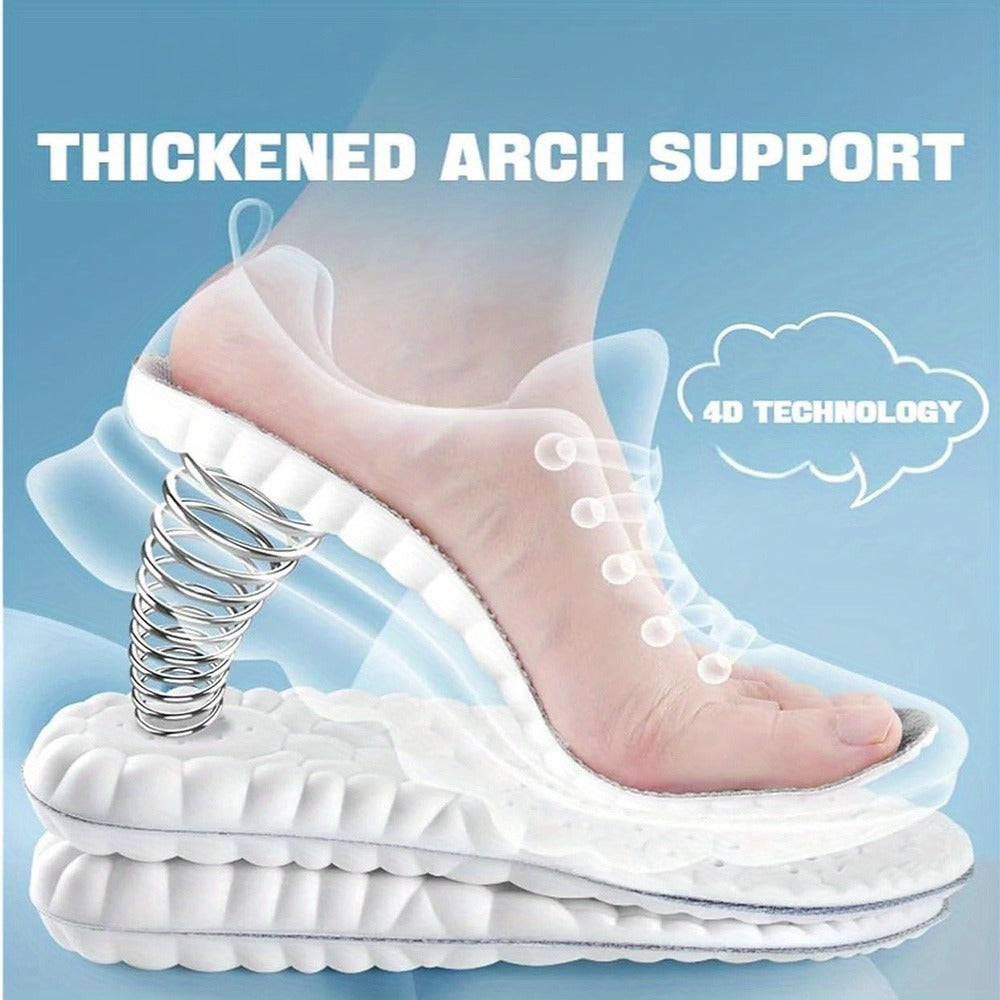 Memory Foam Insoles 3 Pairs - 4D High Elasticity Shoe Inserts for Men and Women, Breathable Comfort Insoles for Work, Sports, Walking, Standing All Day