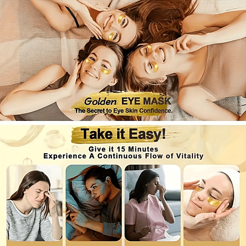 Under Eye Patches 24K Gold 24 Pairs - Collagen Hyaluronic Acid Eye Mask for Fine Lines, Wrinkles, Puffiness & Dark Circles, Korean Skincare Anti-Aging Eye Treatment for All Skin Types