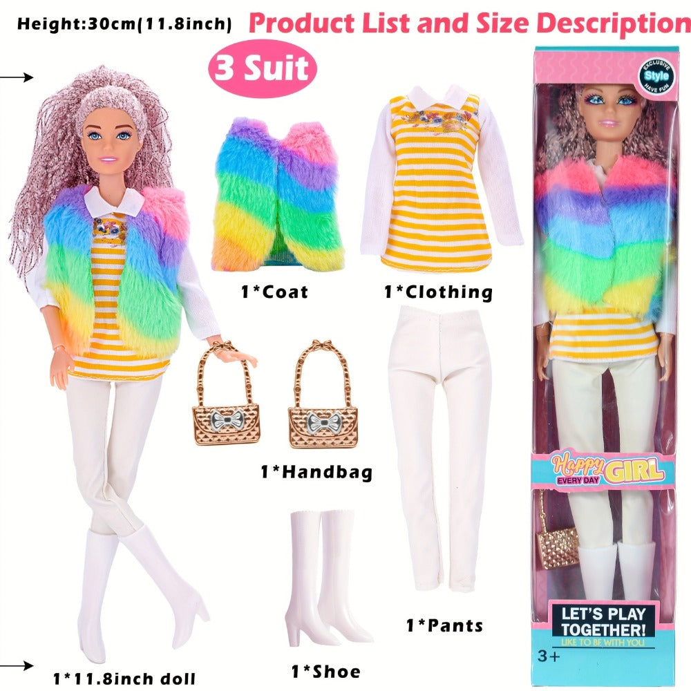 6-Pack 11.5-Inch Poseable Fashion Princess Doll Set with Accessories
