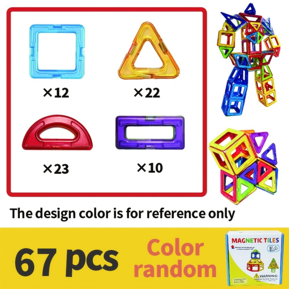 67-Piece Large Magnetic Tile Building Set