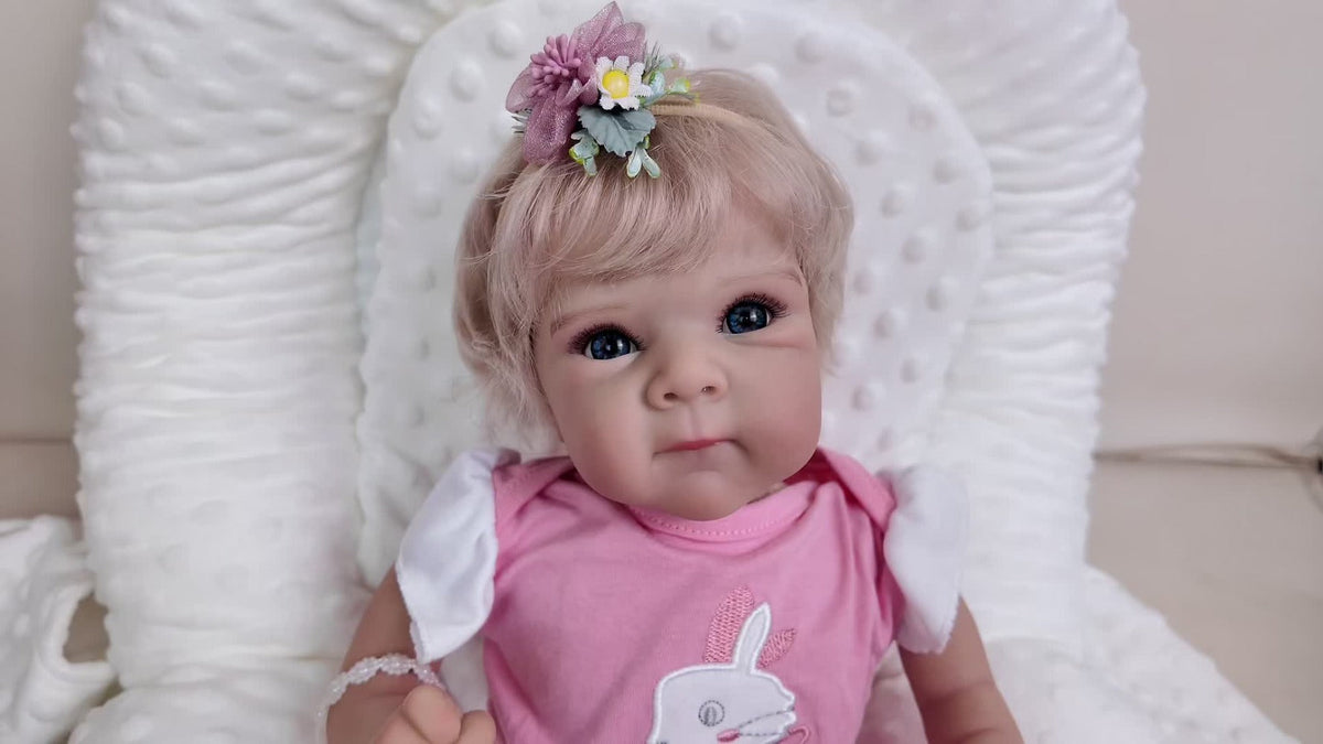 16-Inch Reborn Baby Doll with Rooted Hair and Soft Cloth Body