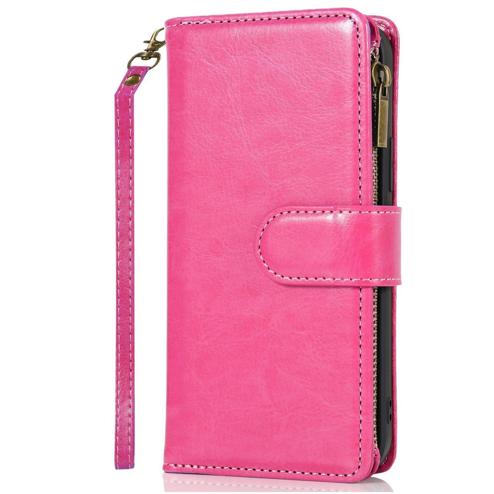 Wallet Case for Samsung Galaxy S25 FE – Luxury Leather Zipper Card Holder ID Window Money Pocket Folio Flip Cover, Slim Protective Phone Case with Card Slots for Galaxy S25 FE Women Men