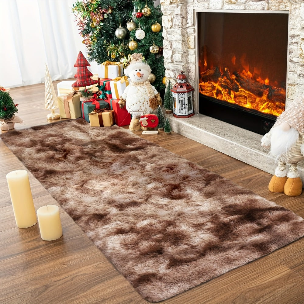 Tie-Dye Shaggy Fluffy Area Rug Non-Slip Machine Washable – Soft Plush Fuzzy Carpet for Bedroom, Living Room, Hallway & Dorm – 6 Colors, 4 Sizes: 2x6, 3x5, 6x9, 8x10 Ft