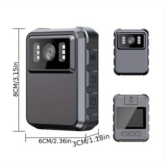 Body Camera with Night Vision, 150° Wide-Angle Lens & 1800mAh Battery