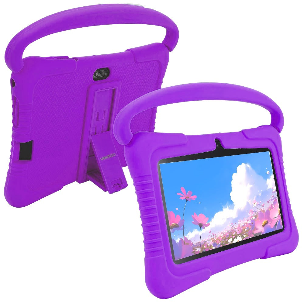 Veidoo Kids Tablet 7 Inch Eye Protection Screen 2GB RAM 32GB ROM Android WiFi Dual Camera Parental Control Educational Games Drop-Proof Silicone Cover Children Learning Tablet Pink Blue