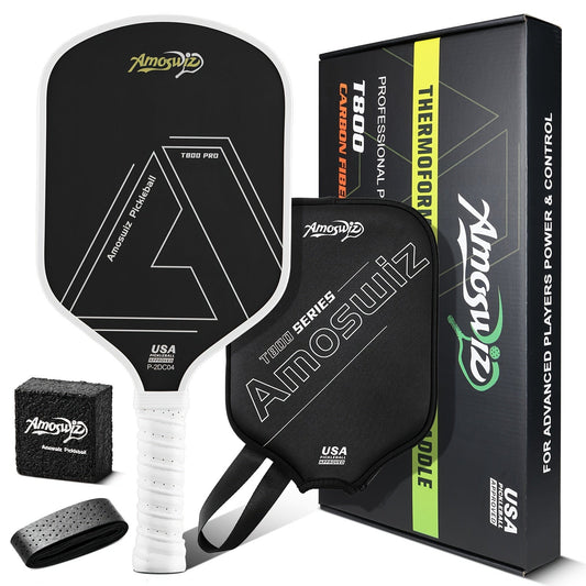 Pickleball Paddle with T800 Carbon Fiber Face, 16 mm Elongated Thermoformed Design