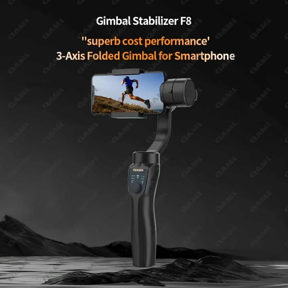 Handheld 3-Axis Smartphone Gimbal Stabilizer with Wireless Bluetooth No App Required Anti-Shake Video Recording – Includes Stand & Mount Compatible with iPhone Android Vlog Travel Live Streaming