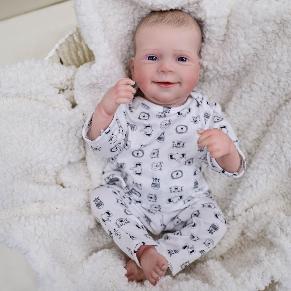 19-Inch Cloth Body Reborn Baby Doll with Vinyl Limbs and Accessories