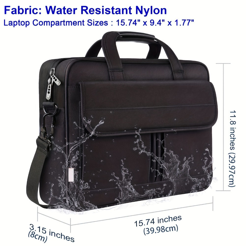 15.6 Inch Laptop Bag Business Messenger Briefcase – Multi-Compartment Shoulder Bag with Removable Strap, Luggage Sleeve, Foam-Padded Laptop Sleeve, Perfect Gift for Men & Women Professionals & Travelers