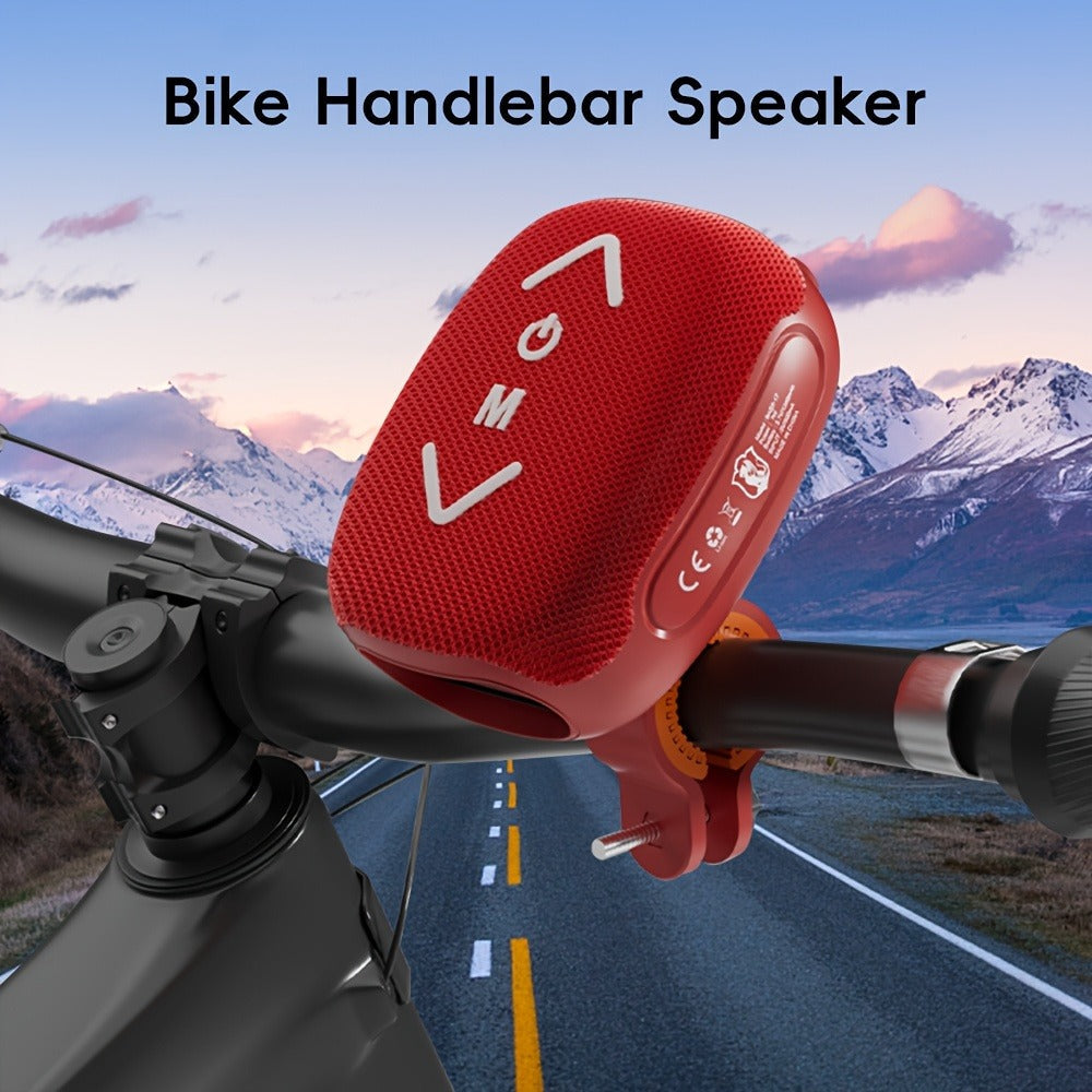 Wireless Bike Speaker IPX5 Waterproof, 7W Stereo Deep Bass Bluetooth Bicycle Speaker, 1200mAh 10-Hour Battery, Hands-Free Calls, TF/TWS Support, Secure Mount for Motorcycle Bicycle Scooter Outdoor Riding
