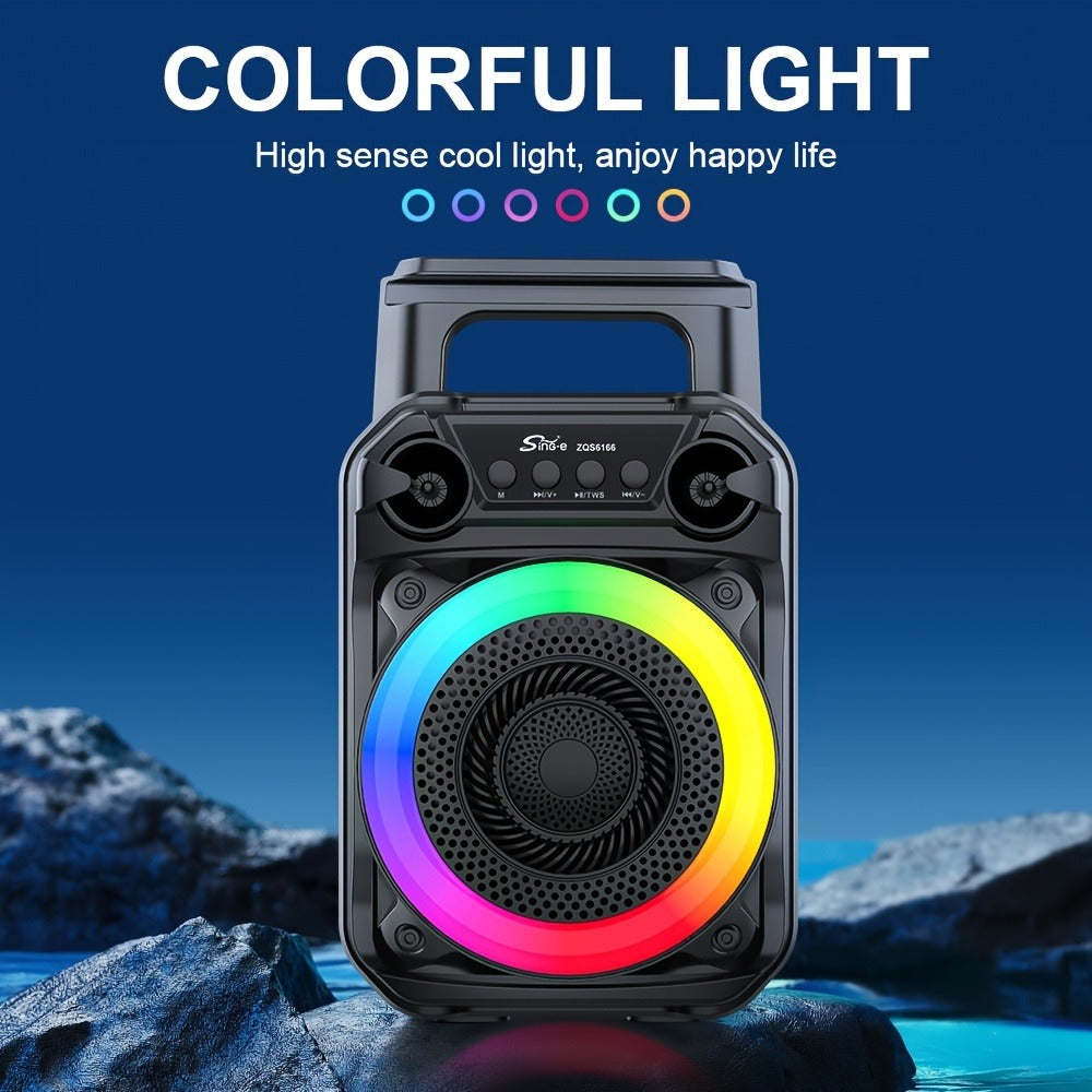 Portable Wireless Karaoke Speaker with Microphone & Bass Boost, TWS Stereo Sound, TF/SD Card Player, Type-C Charging, PA System for Outdoor Street Karaoke Parties Singing Computer DVD
