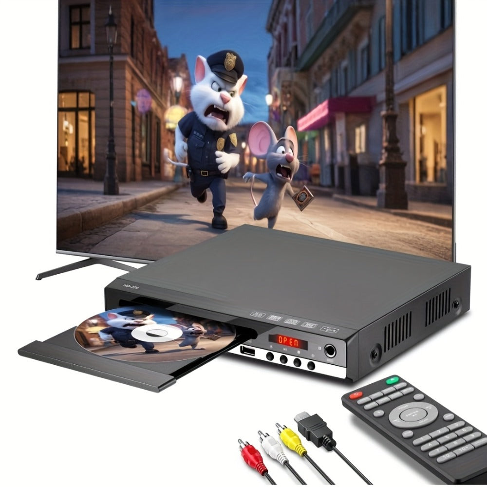 Karaoke DVD Player for Home with Remote Control – All Region CD DVD Player USB Port, Plays DVD CD CD-R CD-RW VCD SVCD DivX MP3, Compact Mini DVD Player for TV HD Picture Quality, Black